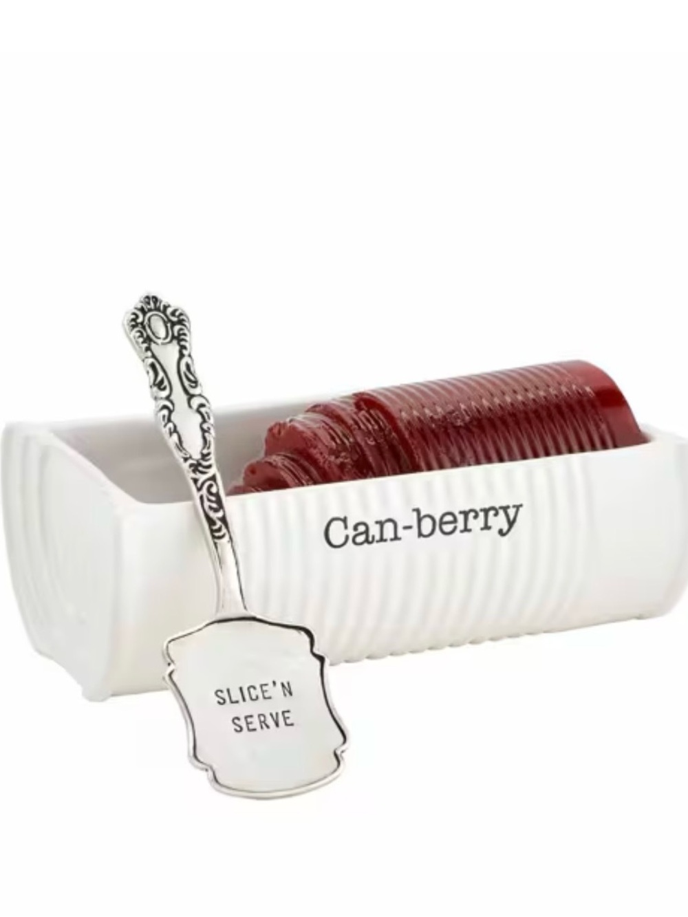 Mud Pie White Ceramic Can-Berry Dish Set